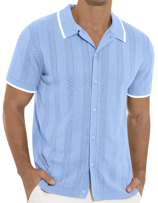 Camisa Casual Con Botones Para Hombre, Ropa Vintage De Manga Corta, Polos De Punto, Camisas De Playa De Verano